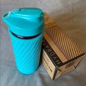 Masontops Glass Water Bottle Neoprene Sleeve Teal